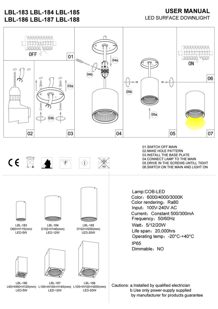black outdoor surface mounted downlight installation guide