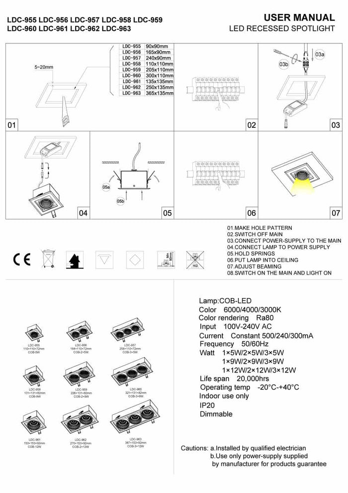 commercial downlighter installation guide