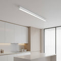 white linear surface mounted light shown on a kitchen ceiling
