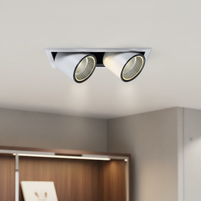 commercial display downlight installed in a shop ceiling