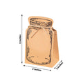 Brown paper gift bag with mason jar design, dimensions 5x3x2 inches.