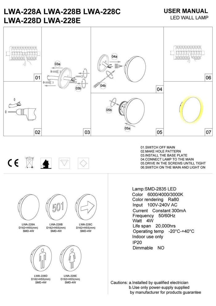 illuminated ladies toilet sign installation guide