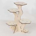 Wooden plant stand with cloud-shaped shelves, ideal for home decor