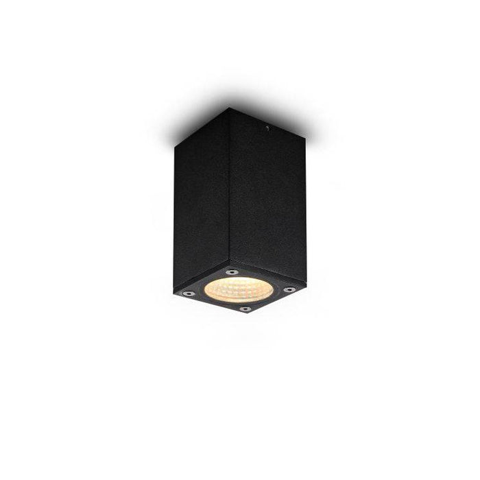 Black Surface Mount Exterior Soffit Light on a white background