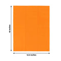 Orange paper sheet measuring 12.5 x 16 inches.