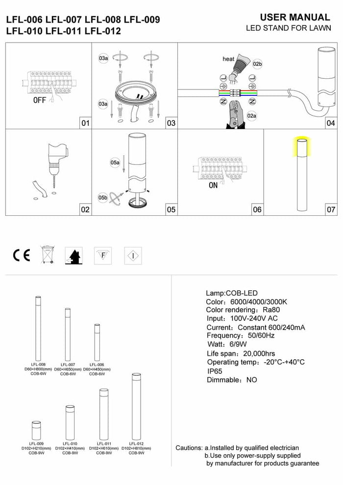 black small bollard light installation guide