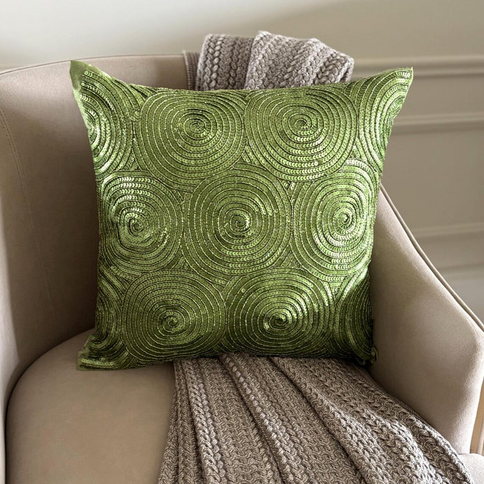 A Touch Of Envy - Green Art Silk Throw Pillow Cover