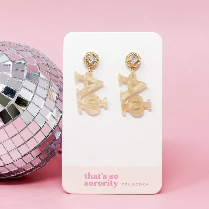 Acrylic Greek Letter Earrings- Alpha Phi
