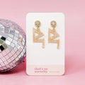 Acrylic Greek Letter Earrings- Delta Gamma