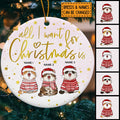 All I Want For Christmas Is - Winter Cats - Pinktone - Personalized Cat Christmas Ornament