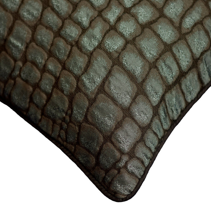 Animal Shimmer - Blue Jacquard Throw Pillow Cover