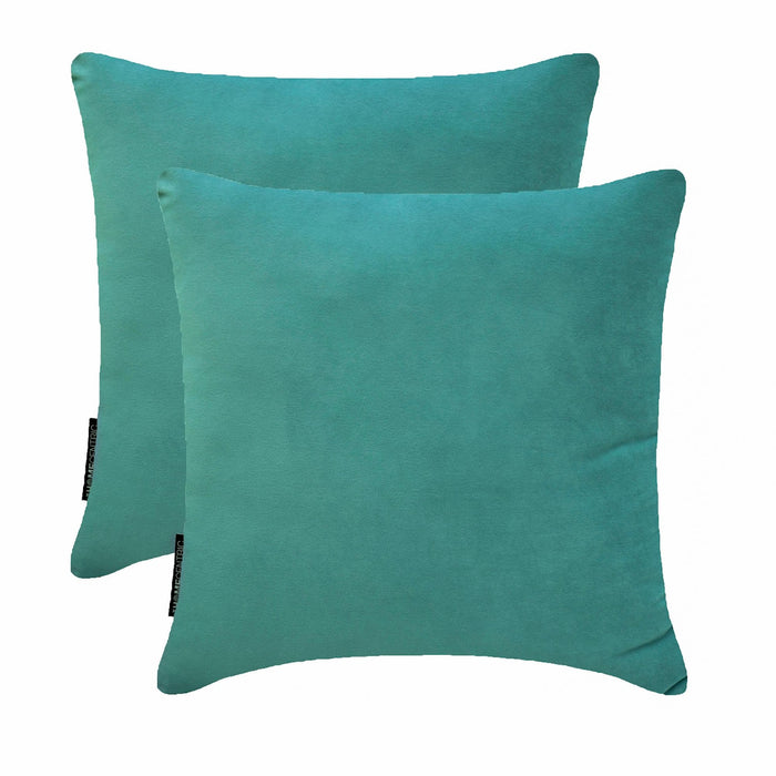Aqua Plain Velvet Throw Pillow Cover - Aqua Velvet
