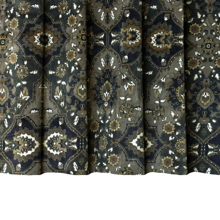 Arabic Black Abstract Digital Printed Velvet Curtain Panels