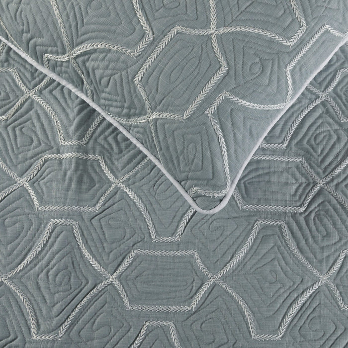 Atmosphere - Linen Blue Decorative Bed Runner and Pillow Cover