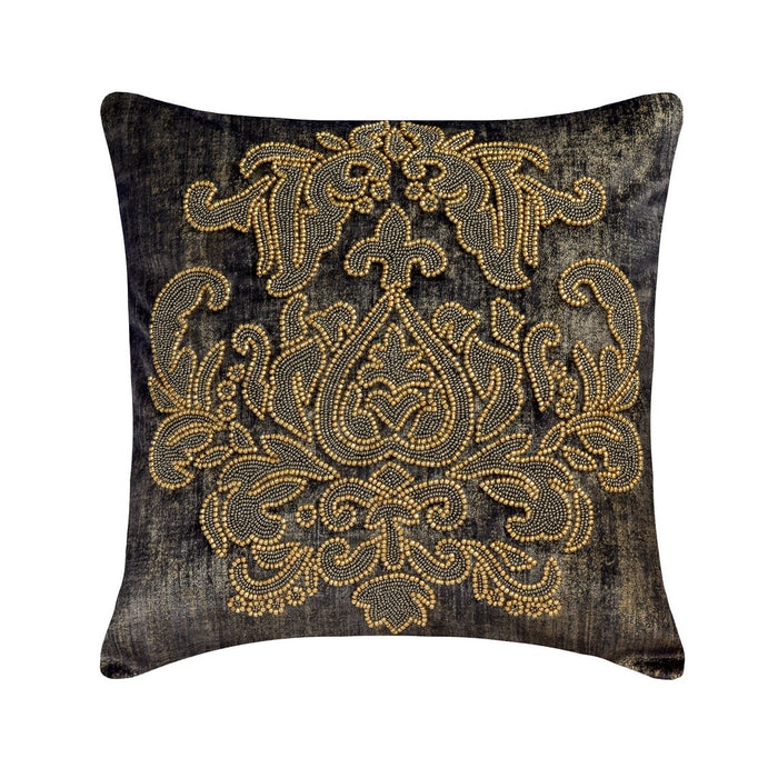 Aureate Graphite - Grey Velvet Throw Pillow Cover