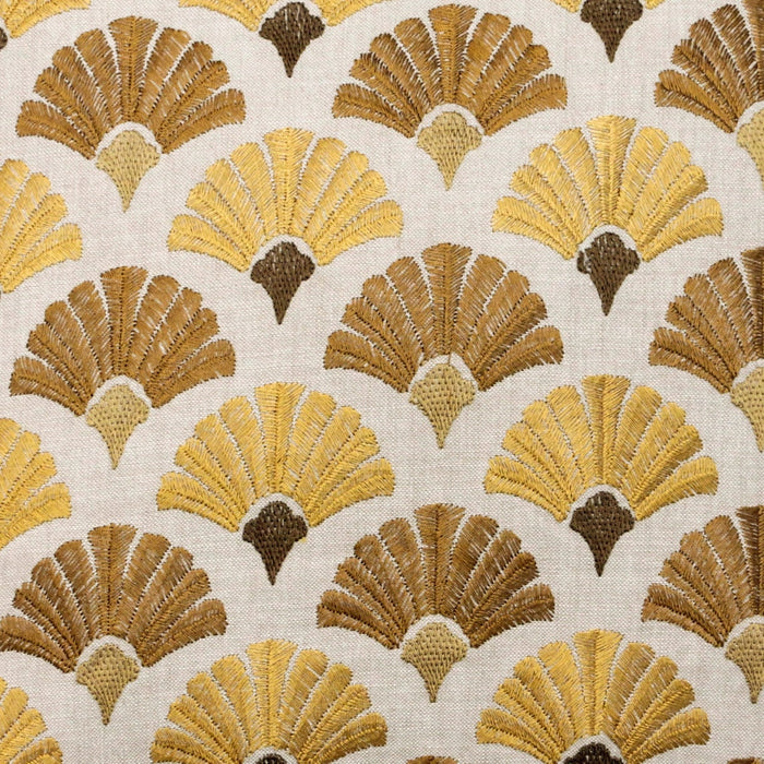 Autumn Flourish - Beige Cotton Throw Pillow Cover