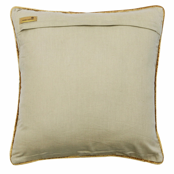 Autumn Flourish - Beige Cotton Throw Pillow Cover