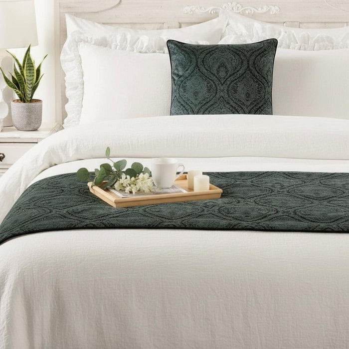 Beatrice - Suede Gray Decorative Bed Runner and Pillow Cover