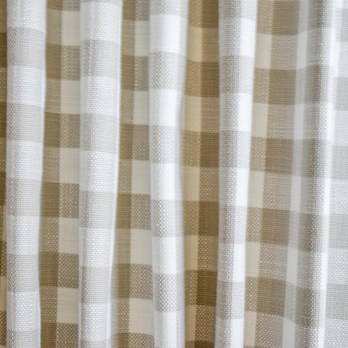 Beige Gingham Checks Cotton Fabric