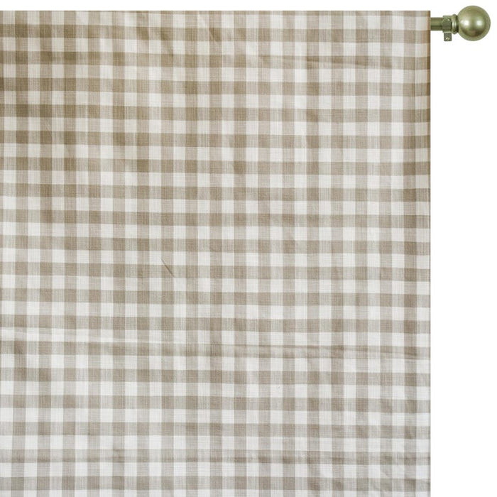 Beige Gingham Checks Cotton Fabric