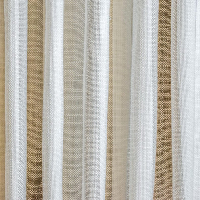 Beige Gingham Stripes Cotton Fabric