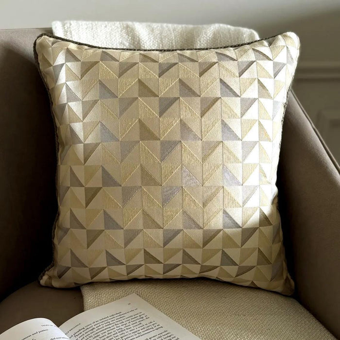 Beige Moire Effects - Beige Silk Decorative Euro Sham