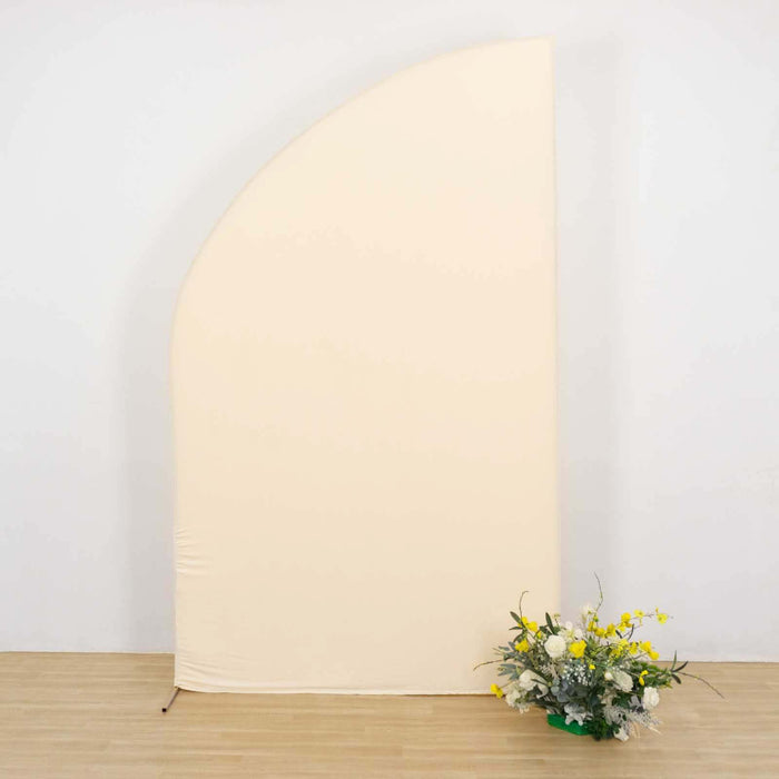Backdrop with floral arrangement in front, studio-style shot.