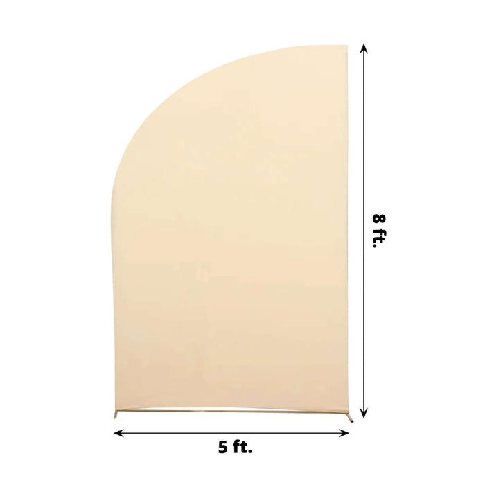 Curved backdrop in cream color, 8 ft x 5 ft size for photography or events.