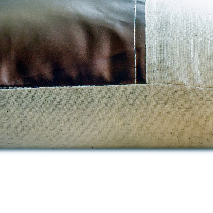 Better Half Choco - Brown Faux Leather Decorative Euro Sham