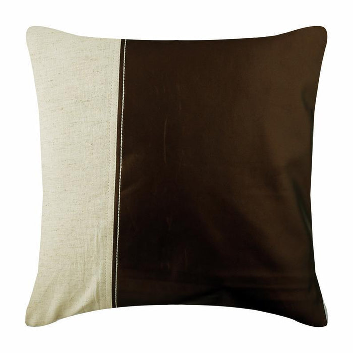 Better Half Choco - Brown Faux Leather Decorative Euro Sham