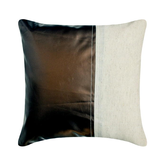Better Half Choco - Brown Faux Leather Throw Pillow Cover