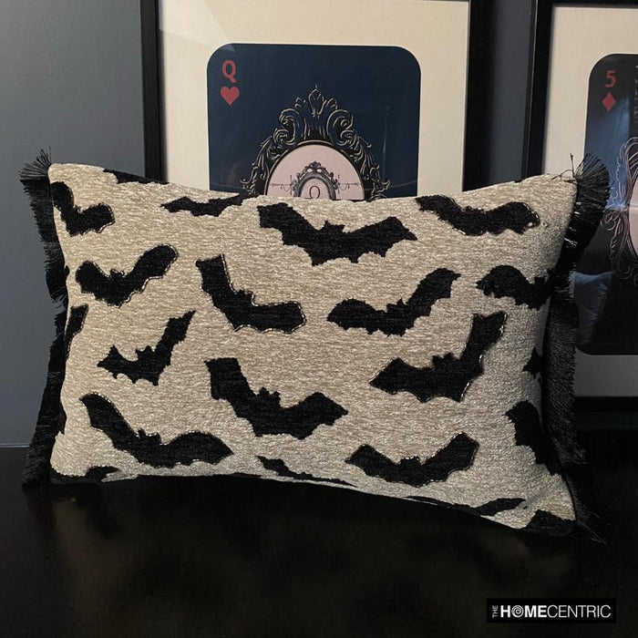 Gothic Bats Lumbar Pillow Cover