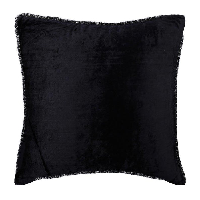 Black Shimmer - Black Velvet Decorative Euro Sham