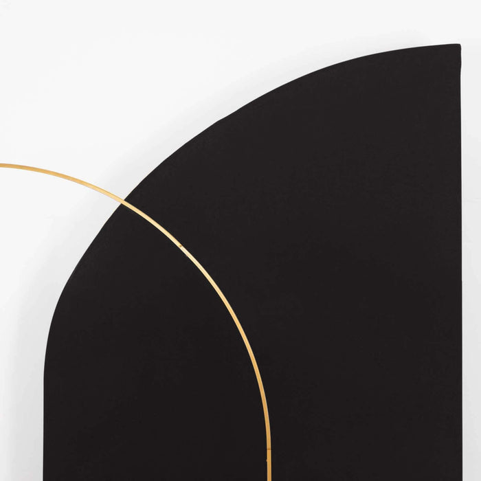Black and gold geometric wall art piece with a modern design.