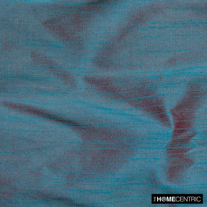 Blue And Red Art Silk / Faux Silk Fabric By The Yard