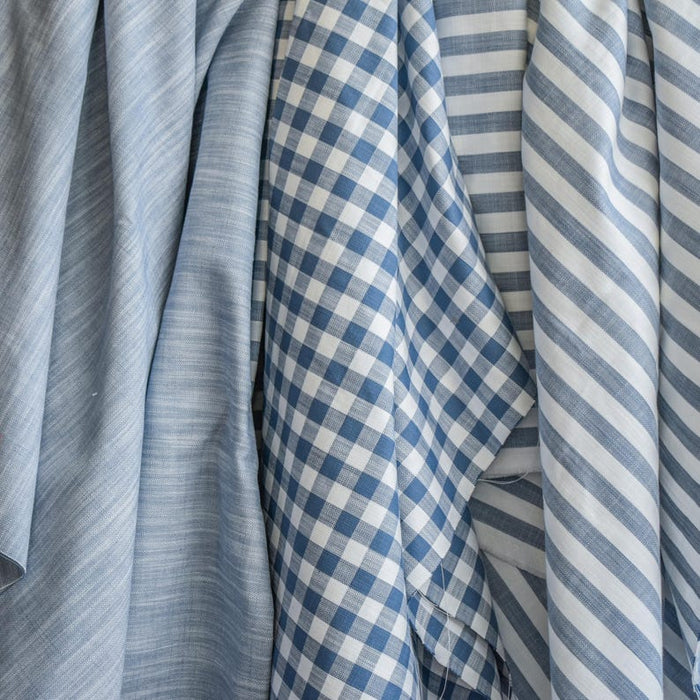 Blue Gingham Checks Cotton Fabric