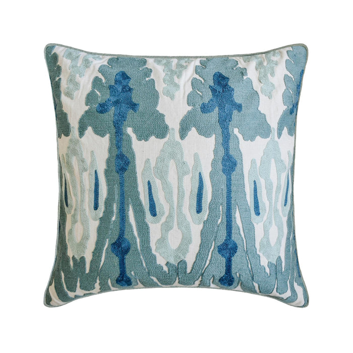 Blue Mirage - Cotton Blue Decorative Bed Runner and Pillow Cover
