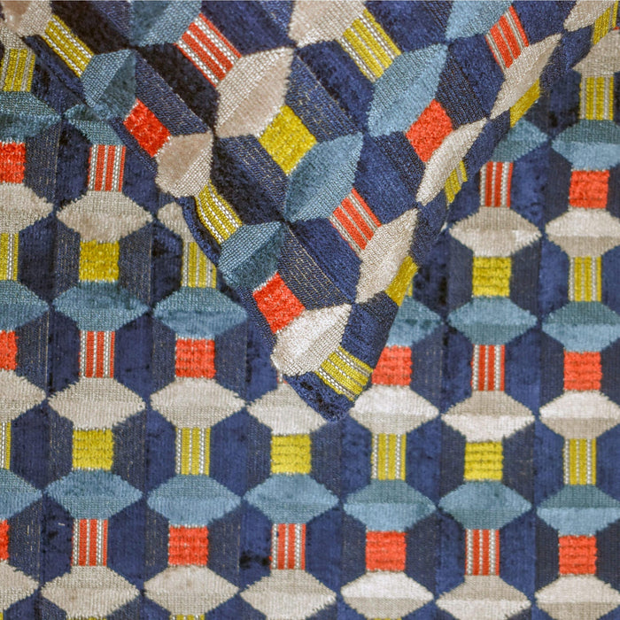 Blue Patterns - Velvet Blue Decorative Bed Runner and Pillow Cover