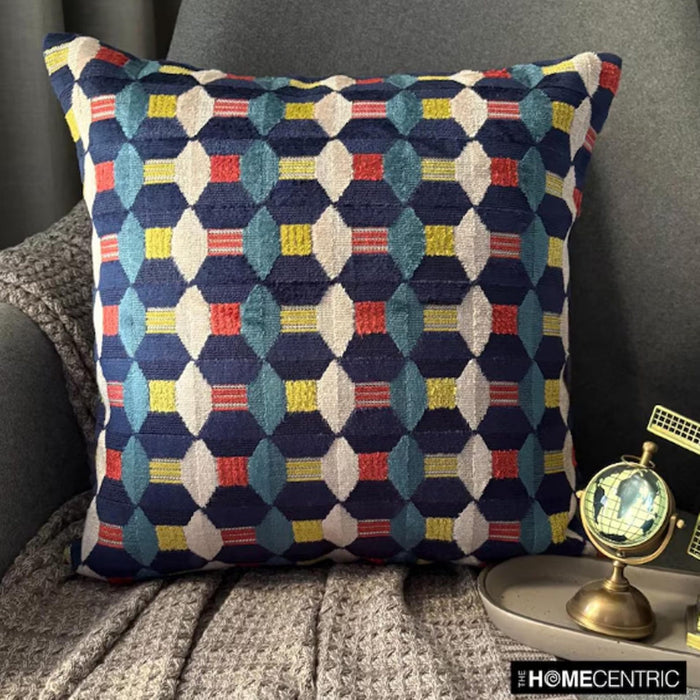 Blue Patterns - Velvet Blue Decorative Bed Runner and Pillow Cover