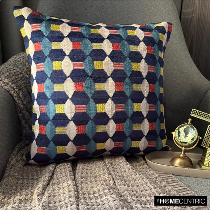 Blue Patterns - Velvet Blue Decorative Bed Runner and Pillow Cover