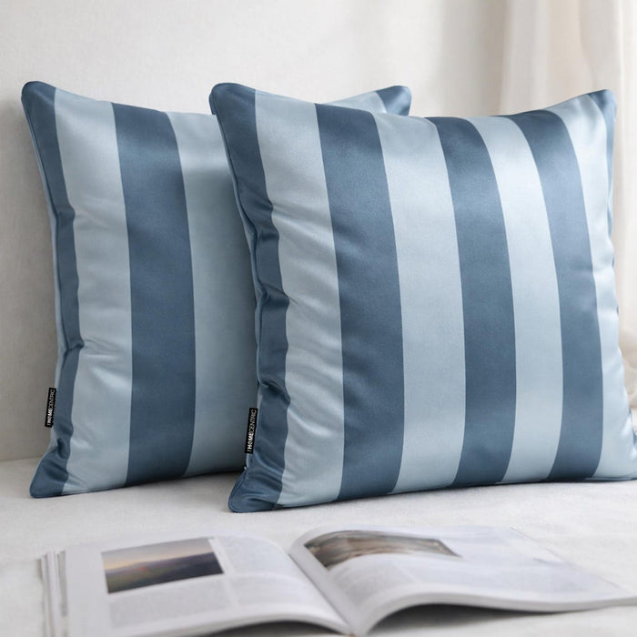 Blue Vertical Throw Pillow Cover