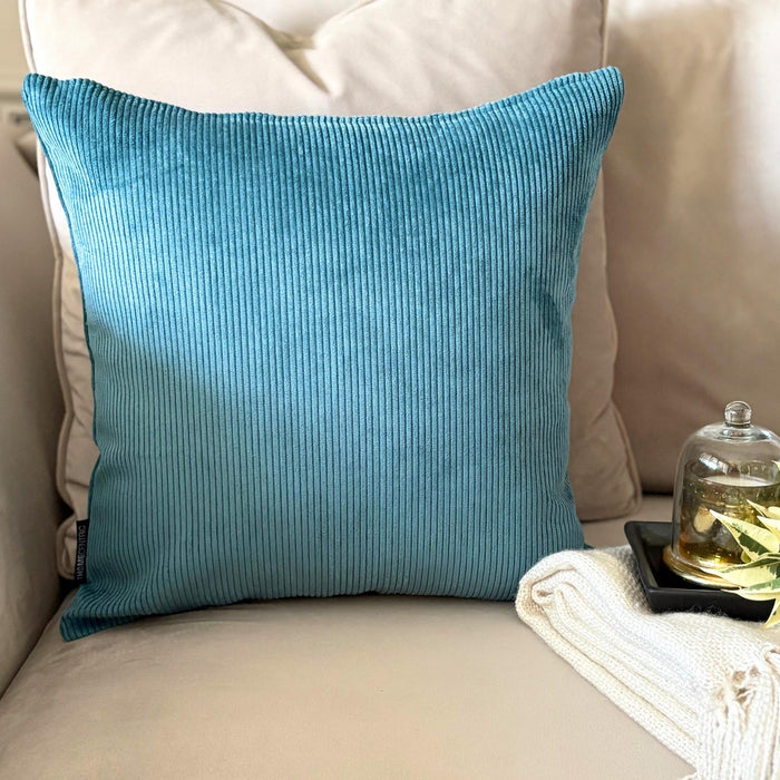 Blue Velvet Throw Pillow Cover - Blue Cords