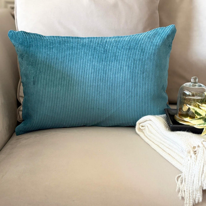 Blue Velvet Throw Pillow Cover - Blue Cords