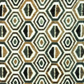 Bottle Green Geometric Digital Printed Velvet Curtain Panels