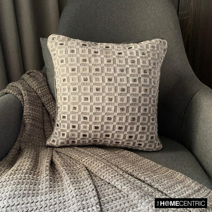Brickwork - Grey Velvet Decorative Euro Sham