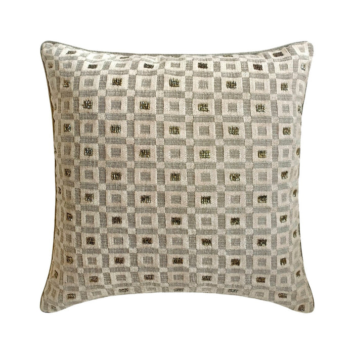 Brickwork - Grey Velvet Decorative Euro Sham