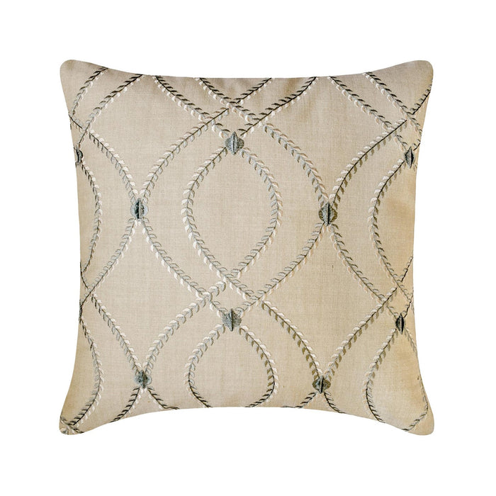 Broderie Belle - Cotton Linen Beige Decorative Bed Runner and Pillow Cover