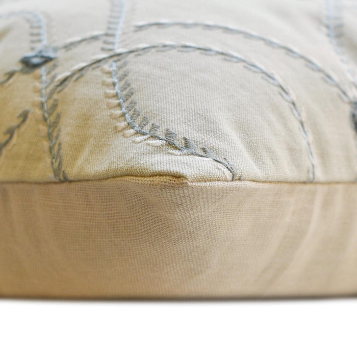 Broderie Belle - Cotton Linen Beige Decorative Bed Runner and Pillow Cover