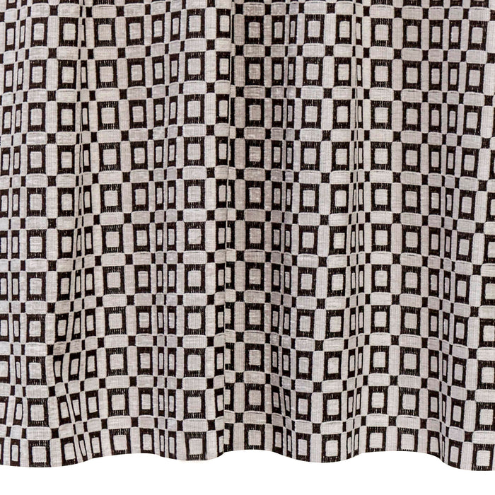 Brown Blocks Jacquard Velvet Geometric Curtain Panels