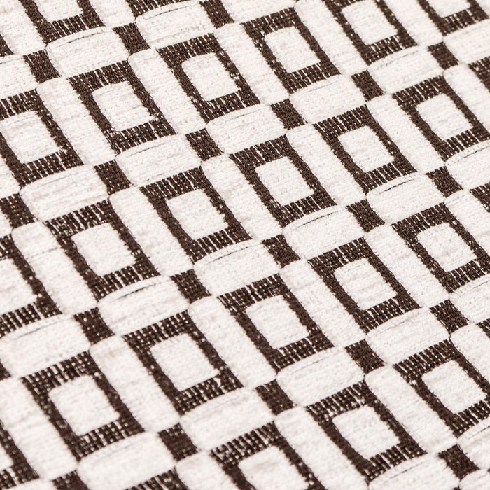 Brown Blocks Jacquard Velvet Geometric Curtain Panels